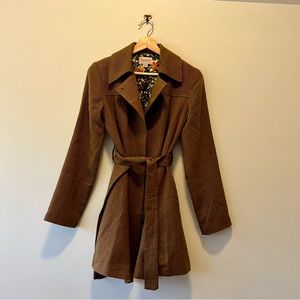 Herringbone Tweed Long Wrap Jacket 🧥
